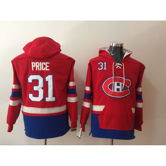 Men Montreal Canadiens Carey Price 31 Red Stitched NHL Hoodie Men Montreal Canadiens Carey Price 31 Red Stitched NHL Hoodie