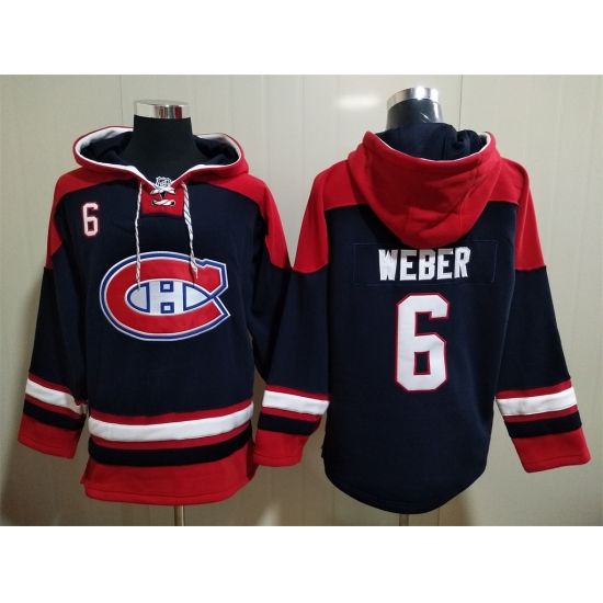 Men Montreal Canadiens Shea Weber 6 Blue Stitched NHL Hoodie Men Montreal Canadiens Shea Weber 6 Blue Stitched NHL Hoodie