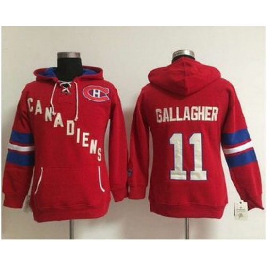 Women Montreal Canadiens 11 Brendan Gallagher Red Old Time Heidi NHL Hoodie Women Montreal Canadiens 11 Brendan Gallagher Red Old Time Heidi NHL Hoodie