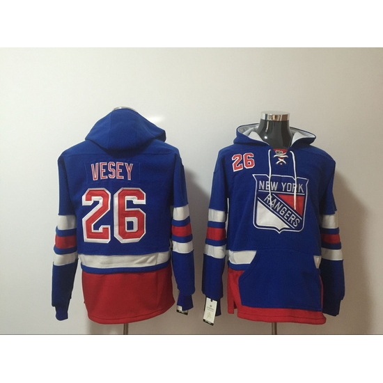 Men New York Rangers 26 Jimmy Vesey Stitched Hoodie Men New York Rangers 26 Jimmy Vesey Stitched Hoodie