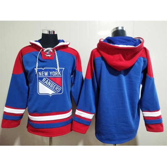 Men New York Rangers Blank Blue Stitched NHL Hoodie Men New York Rangers Blank Blue Stitched NHL Hoodie