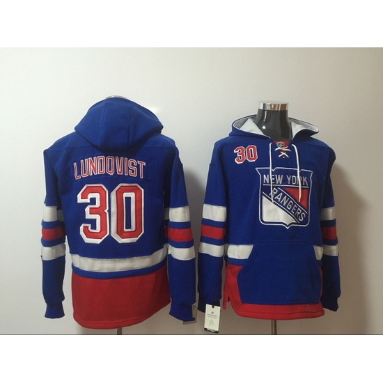 Men New York Rangers Henrik Lundqvist 30 Blue Stitched NHL Hoodie II Men New York Rangers Henrik Lundqvist 30 Blue Stitched NHL Hoodie II