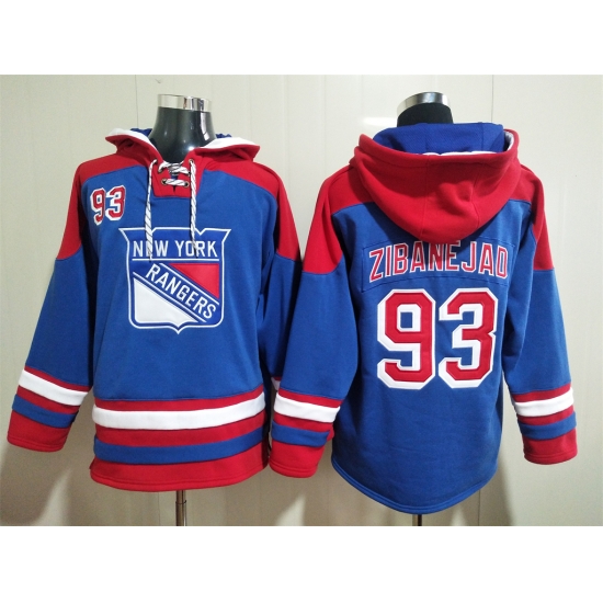 Men New York Rangers Mike Zibanejad 93 Blue Stitched NHL Hoodie Men New York Rangers Mike Zibanejad 93 Blue Stitched NHL Hoodie