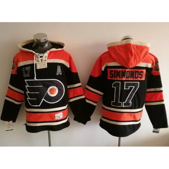 Men Philadelphia Flyers 17 Wayne Simmonds Black Sawyer Hooded Sweatshirt Stitched NHL Jersey Men Philadelphia Flyers 17 Wayne Simmonds Black Sawyer Hooded Sweatshirt Stitched NHL Jersey