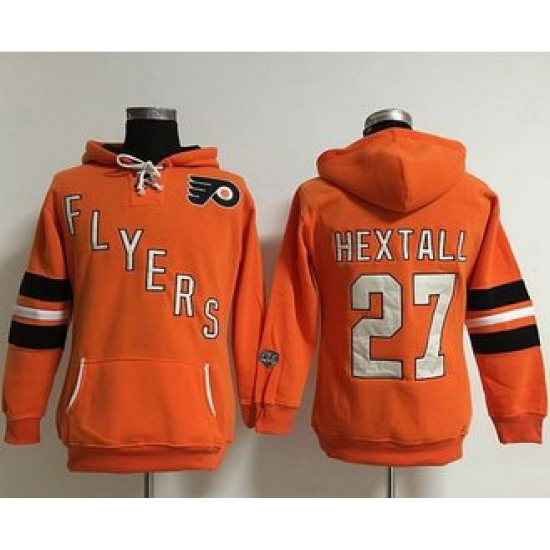 Women Philadelphia Flyers 27 Ron Hextall Orange Old Time Heidi NHL Hoodie Women Philadelphia Flyers 27 Ron Hextall Orange Old Time Heidi NHL Hoodie