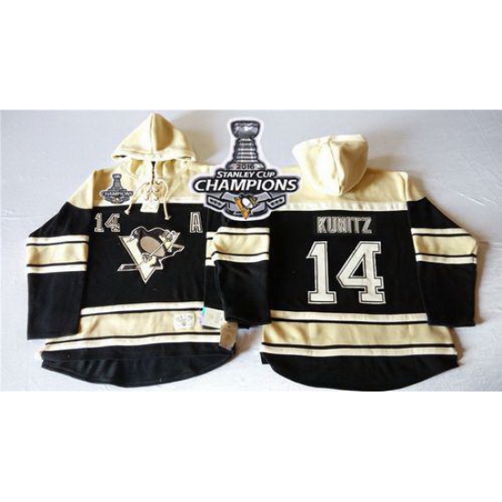 Men Pittsburgh Penguins 14 Chris Kunitz Black Sawyer Hooded Sweatshirt 2016 Stanley Cup Champions Stitched NHL Jersey Men Pittsburgh Penguins 14 Chris Kunitz Black Sawyer Hooded Sweatshirt 2016 Stanley Cup Champions Stitched NHL Jersey