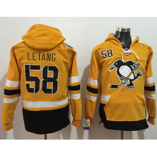 Men Pittsburgh Penguins 58 Kris Letang Gold Sawyer Hooded Sweatshirt 2017 Stadium Series Stitched NHL Jersey Men Pittsburgh Penguins 58 Kris Letang Gold Sawyer Hooded Sweatshirt 2017 Stadium Series Stitched NHL Jersey