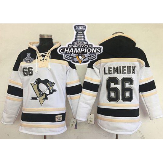 Men Pittsburgh Penguins 66 Mario Lemieux White Sawyer Hooded Sweatshirt 2016 Stanley Cup Champions Stitched NHL Jersey Men Pittsburgh Penguins 66 Mario Lemieux White Sawyer Hooded Sweatshirt 2016 Stanley Cup Champions Stitched NHL Jersey