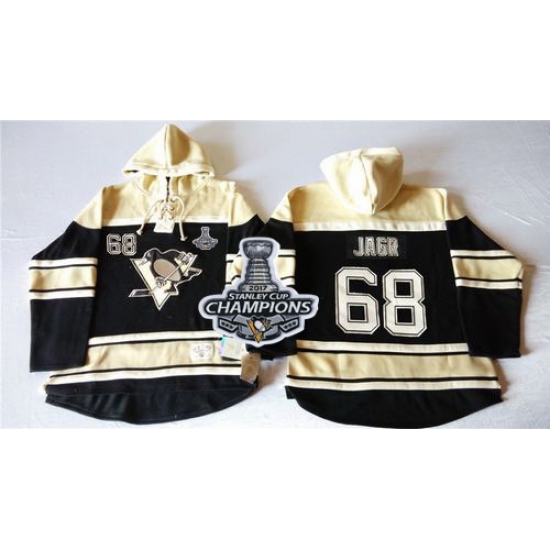 Men Pittsburgh Penguins 68 Jaromir Jagr Black Sawyer Hooded Sweatshirt 2017 Stanley Cup Finals Champions Stitched NHL Jersey Men Pittsburgh Penguins 68 Jaromir Jagr Black Sawyer Hooded Sweatshirt 2017 Stanley Cup Finals Champions Stitched NHL Jersey