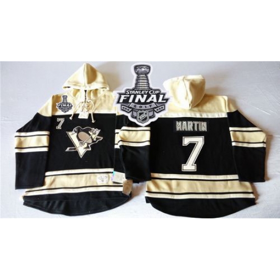Men Pittsburgh Penguins 7 Paul Martin Black Sawyer Hooded Sweatshirt 2017 Stanley Cup Final Patch Stitched NHL Jersey Men Pittsburgh Penguins 7 Paul Martin Black Sawyer Hooded Sweatshirt 2017 Stanley Cup Final Patch Stitched NHL Jersey