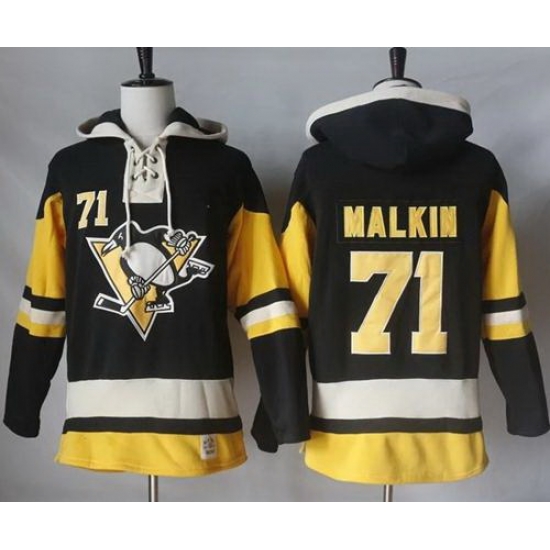 Men Pittsburgh Penguins 71 Evgeni Malkin Black Alternate Sawyer Hooded Sweatshirt Stitched NHL Jersey Men Pittsburgh Penguins 71 Evgeni Malkin Black Alternate Sawyer Hooded Sweatshirt Stitched NHL Jersey