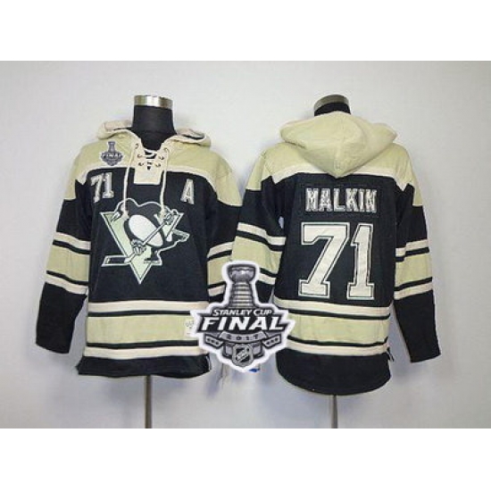 Men Pittsburgh Penguins 71 Evgeni Malkin Black Sawyer Hooded Sweatshirt 2017 Stanley Cup Final Patch Stitched NHL Jersey Men Pittsburgh Penguins 71 Evgeni Malkin Black Sawyer Hooded Sweatshirt 2017 Stanley Cup Final Patch Stitched NHL Jersey