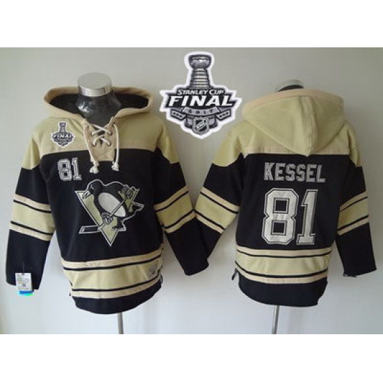 Men Pittsburgh Penguins 81 Phil Kessel Black Sawyer Hooded Sweatshirt 2017 Stanley Cup Final Patch Stitched NHL Jersey Men Pittsburgh Penguins 81 Phil Kessel Black Sawyer Hooded Sweatshirt 2017 Stanley Cup Final Patch Stitched NHL Jersey