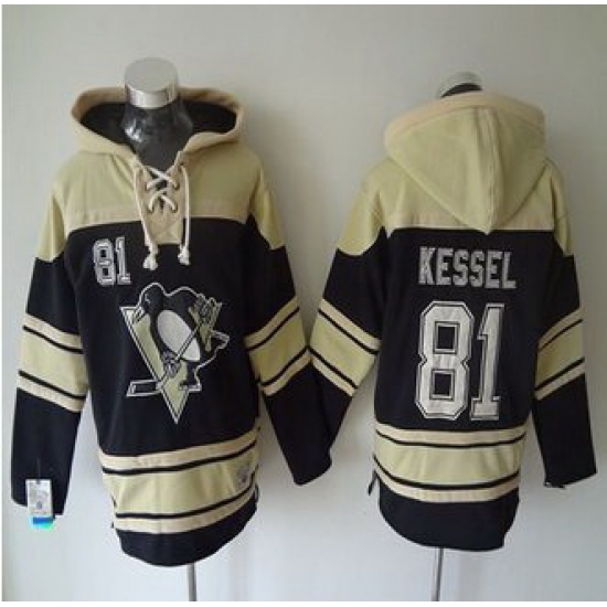 Men Pittsburgh Penguins 81 Phil Kessel Black Sawyer Hooded Sweatshirt Stitched NHL jersey Men Pittsburgh Penguins 81 Phil Kessel Black Sawyer Hooded Sweatshirt Stitched NHL jersey