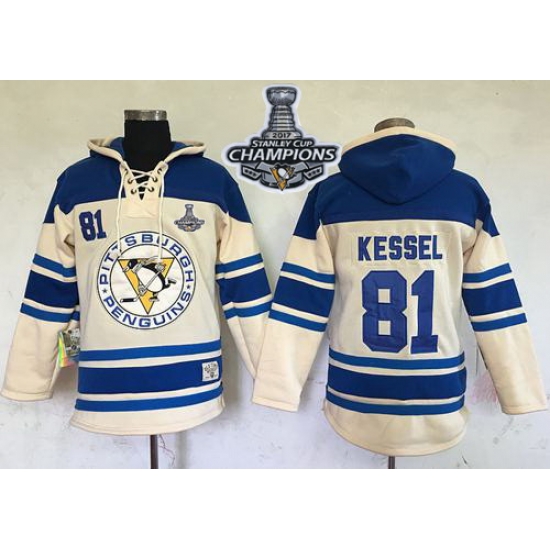 Men Pittsburgh Penguins 81 Phil Kessel Cream Sawyer Hooded Sweatshirt 2017 Stanley Cup Finals Champions Stitched NHL Jersey Men Pittsburgh Penguins 81 Phil Kessel Cream Sawyer Hooded Sweatshirt 2017 Stanley Cup Finals Champions Stitched NHL Jersey