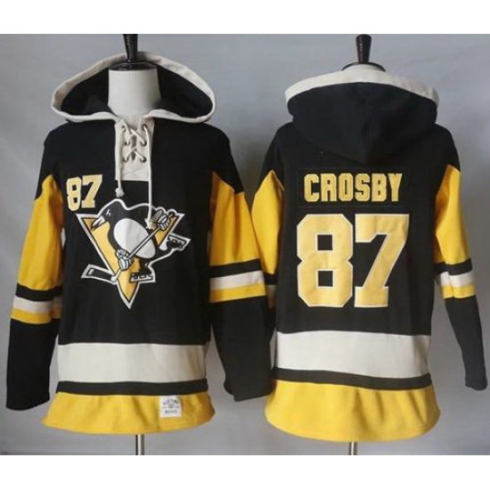 Men Pittsburgh Penguins 87 Sidney Crosby Black Alternate Sawyer Hooded Sweatshirt Stitched NHL Jersey Men Pittsburgh Penguins 87 Sidney Crosby Black Alternate Sawyer Hooded Sweatshirt Stitched NHL Jersey