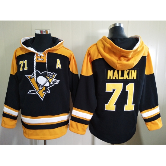 Men Pittsburgh Penguins Evgeni Malkin 71 Black Stitched NHL Hoodie Men Pittsburgh Penguins Evgeni Malkin 71 Black Stitched NHL Hoodie