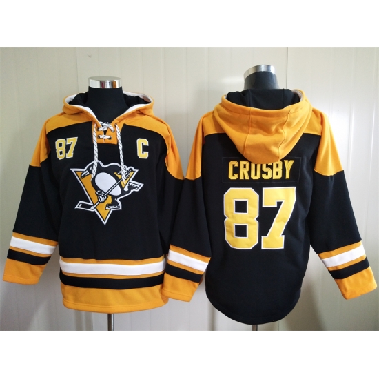 Men Pittsburgh Penguins Sidney Crosby 87 Black Stitched NHL Hoodie Men Pittsburgh Penguins Sidney Crosby 87 Black Stitched NHL Hoodie