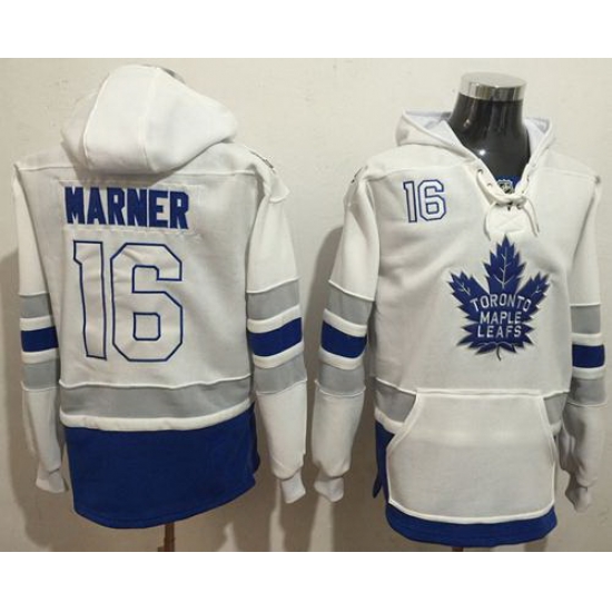 Men Toronto Maple Leafs 16 Mitchell Marner White Name 26 Number Pullover NHL Hoodie Men Toronto Maple Leafs 16 Mitchell Marner White Name 26 Number Pullover NHL Hoodie