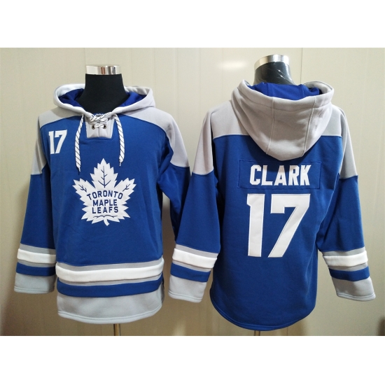Men Toronto Maple Leafs Wendel Clark 17 Blue Stitched NHL Hoodie Men Toronto Maple Leafs Wendel Clark 17 Blue Stitched NHL Hoodie