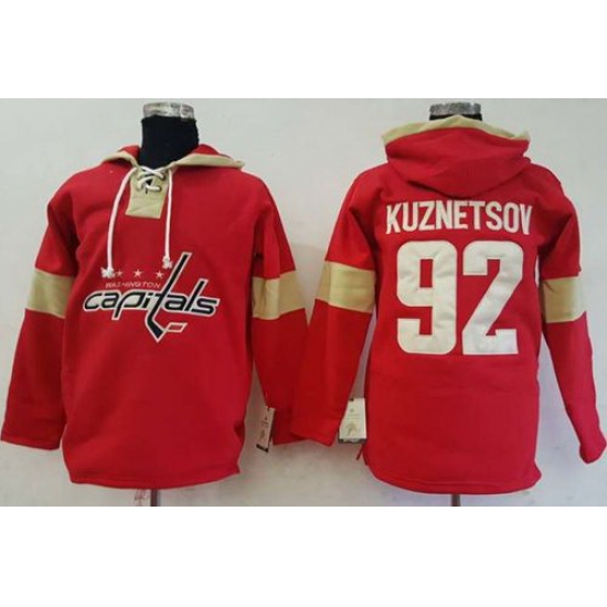 Men Washington Capitals 92 Evgeny Kuznetsov Red Pullover Hoodie Stitched NHL Jersey Men Washington Capitals 92 Evgeny Kuznetsov Red Pullover Hoodie Stitched NHL Jersey