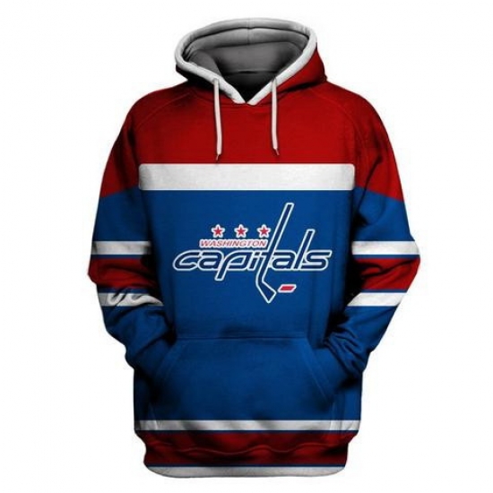 Men Washington Capitals Blue All Stitched Hooded Sweatshirt Men Washington Capitals Blue All Stitched Hooded Sweatshirt
