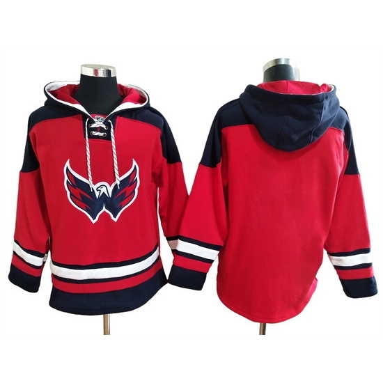 Men's Washington Capitals Blank Red Ageless Must-Have Lace-Up Pullover Hoodie Men's Washington Capitals Blank Red Ageless Must-Have Lace-Up Pullover Hoodie