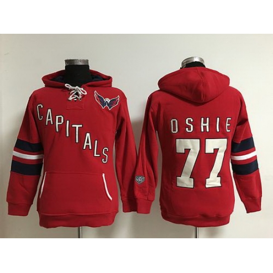 Washington Capitals 77 T J Oshie Red Women Old Time Heidi Hoodie NHL Hoodie Washington Capitals 77 T J Oshie Red Women Old Time Heidi Hoodie NHL Hoodie