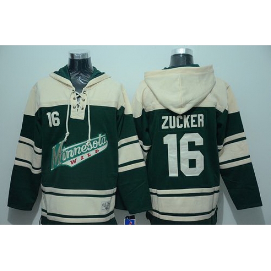 Men Minnesota Wild 16 Jason Zucker Green Sawyer Hooded Sweatshirt Stitched NHL Jersey Men Minnesota Wild 16 Jason Zucker Green Sawyer Hooded Sweatshirt Stitched NHL Jersey