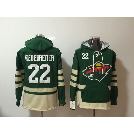 Men Minnesota Wild 22 Nino Niederreiter Green Stitched NHL Hoodie Men Minnesota Wild 22 Nino Niederreiter Green Stitched NHL Hoodie