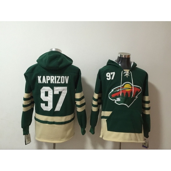 Men Minnesota Wild 97 Kirill Kaprizov Stitched Hoodie Men Minnesota Wild 97 Kirill Kaprizov Stitched Hoodie