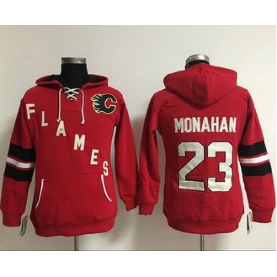Women Calgary Flames 23 Sean Monahan Red Old Time Heidi NHL Hoodie Women Calgary Flames 23 Sean Monahan Red Old Time Heidi NHL Hoodie