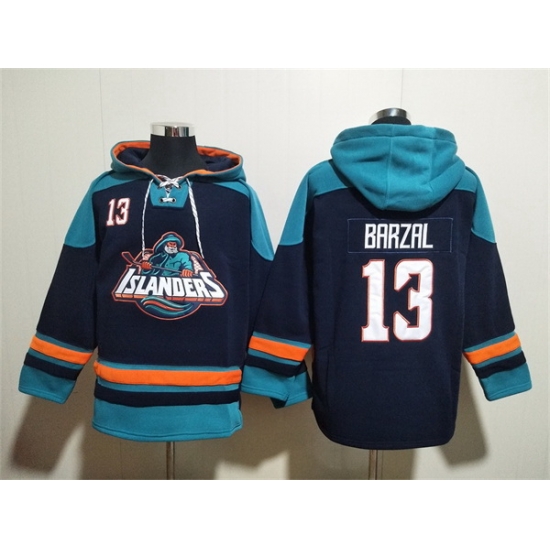 Men New York Islanders 13 Mathew Barzal Black Ageless Must Have Lace Up Pullover Hoodie Men New York Islanders 13 Mathew Barzal Black Ageless Must Have Lace Up Pullover Hoodie