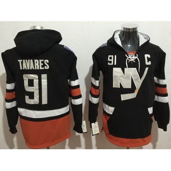 Men New York Islanders 91 John Tavares Dark Blue Name 26 Number Pullover NHL Hoodie Men New York Islanders 91 John Tavares Dark Blue Name 26 Number Pullover NHL Hoodie