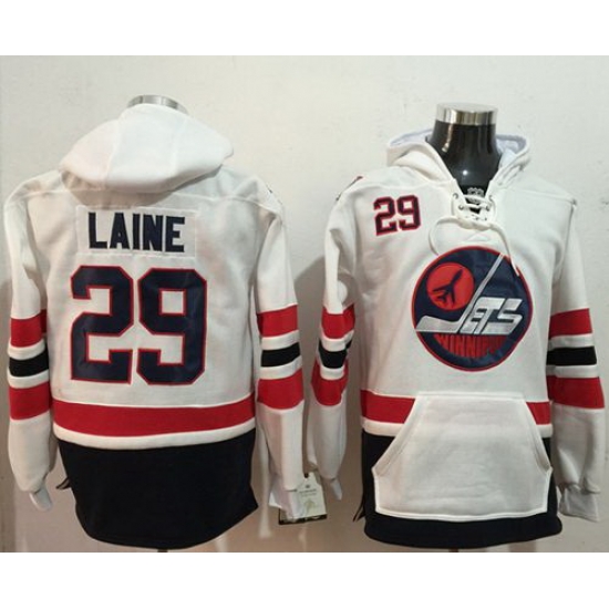 Men Winnipeg Jets 29 Patrik Laine White Name 26 Number Pullover NHL Hoodie Men Winnipeg Jets 29 Patrik Laine White Name 26 Number Pullover NHL Hoodie
