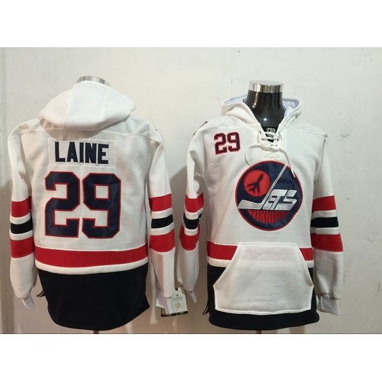 Men Winnipeg Jets 29 Patrik Laine White Stitched Hoodie Men Winnipeg Jets 29 Patrik Laine White Stitched Hoodie