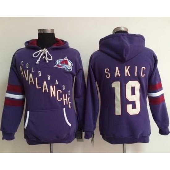 Colorado Avalanche 19 Joe Sakic Purple Women Old Time Heidi NHL Hoodie Colorado Avalanche 19 Joe Sakic Purple Women Old Time Heidi NHL Hoodie
