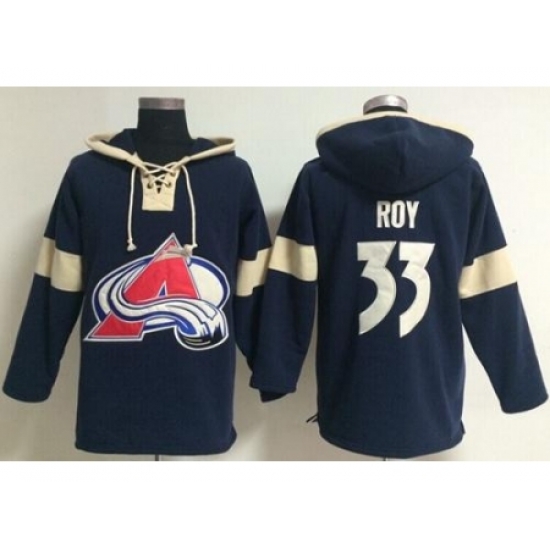 Colorado Avalanche 33 Patrick Roy Blue Pullover Hoodie Jersey Colorado Avalanche 33 Patrick Roy Blue Pullover Hoodie Jersey