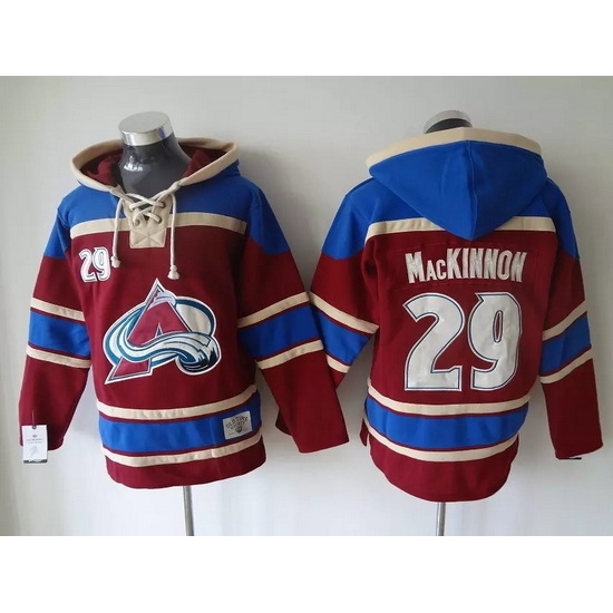 Men Colorado Avalanche 29 Nathan MacKinnon Stitched Hoody Men Colorado Avalanche 29 Nathan MacKinnon Stitched Hoody