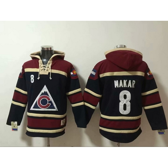 Men Colorado Avalanche 8 Cale Makar Stitched Hoody Men Colorado Avalanche 8 Cale Makar Stitched Hoody