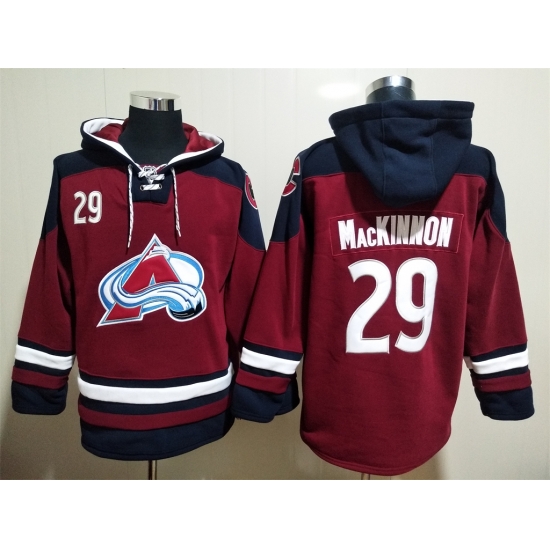 Men Colorado Avalanche Nathan MacKinnon 29 Red Stitched NHL Hoodie Men Colorado Avalanche Nathan MacKinnon 29 Red Stitched NHL Hoodie