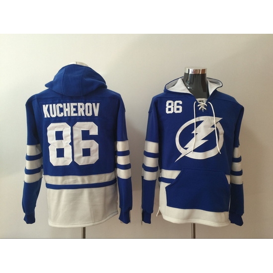 Men Tampa Bay Lightning 86 Nikita Kucherov Blue Stitched Hoodie Men Tampa Bay Lightning 86 Nikita Kucherov Blue Stitched Hoodie