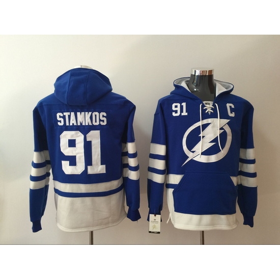 Men Tampa Bay Lightning 91 Steven Stamkos Blue NHL Hoodie Men Tampa Bay Lightning 91 Steven Stamkos Blue NHL Hoodie