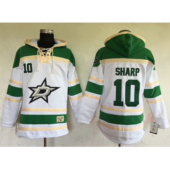 Men Dallas Stars 10 Patrick Sharp White Sawyer Hooded Sweatshirt Stitched NHL Jersey Men Dallas Stars 10 Patrick Sharp White Sawyer Hooded Sweatshirt Stitched NHL Jersey