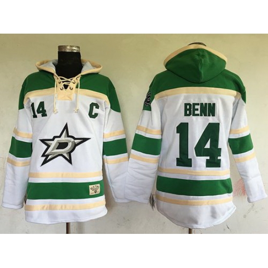 Men Dallas Stars 14 Jamie Benn White Sawyer Hooded Sweatshirt Stitched NHL Jersey Men Dallas Stars 14 Jamie Benn White Sawyer Hooded Sweatshirt Stitched NHL Jersey