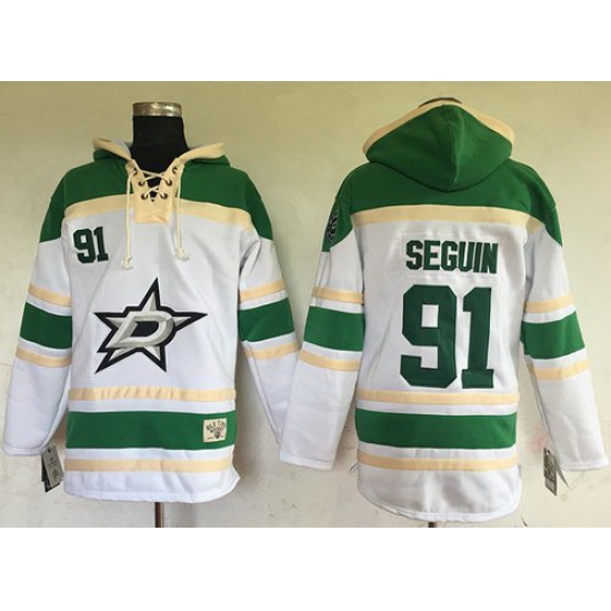 Men Dallas Stars 91 Tyler Seguin White Sawyer Hooded Sweatshirt Stitched NHL Jersey Men Dallas Stars 91 Tyler Seguin White Sawyer Hooded Sweatshirt Stitched NHL Jersey