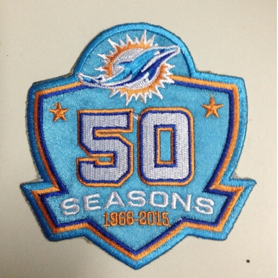 1966-2015 Patch 50Th Seasons Anniversarys Miami Dolphins Blue Patch 1966-2015 Patch 50Th Seasons Anniversarys Miami Dolphins Blue Patch