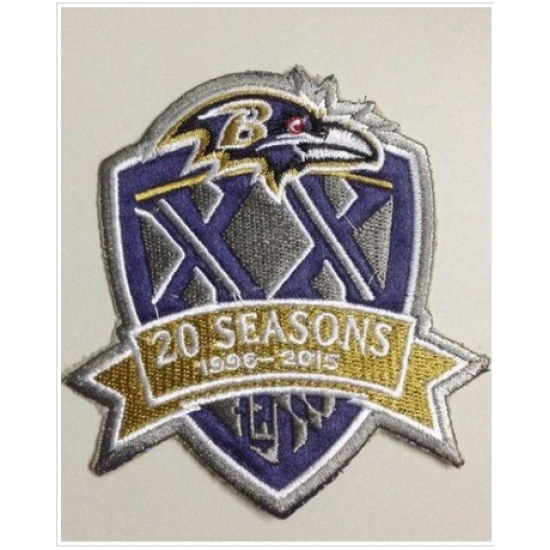 Stitched Baltimore Ravens 1996-2015 20th Seasons Jersey Patch Stitched Baltimore Ravens 1996-2015 20th Seasons Jersey Patch