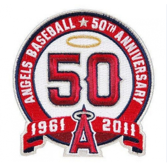 Stitched Los Angeles Angels 50th Anniversary Jersey Patch Stitched Los Angeles Angels 50th Anniversary Jersey Patch