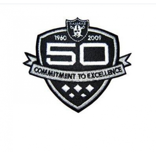 Stitched Oakland Raiders 50th Anniversary Jersey Patch Stitched Oakland Raiders 50th Anniversary Jersey Patch